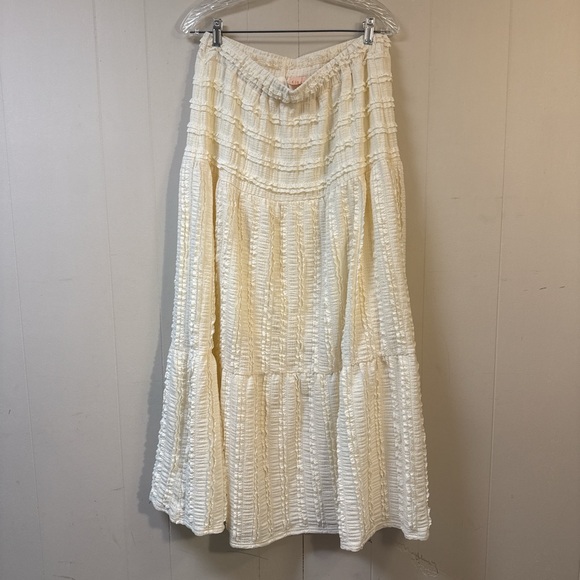 Good Luck Gem Dresses & Skirts - Cream tiered Maxi skirt